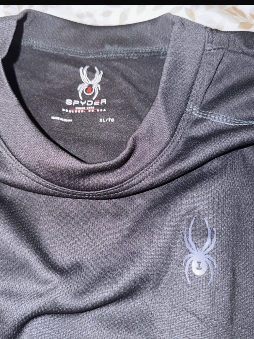 Spyder Men’s Black Long Sleeve Performance Tee with Subtle Logo